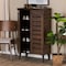 Baxton Studio Salma ModernWalnut Brown Finished Wood 2-Door Shoe Storage Cabinet 195-11725-ZORO - alternate 5